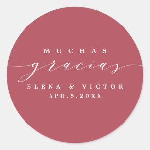 ELÉGANT SCRIPT MUCHAS GRACIAS MERCI STICKER