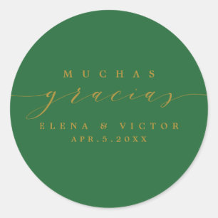 ELÉGANT SCRIPT MUCHAS GRACIAS   MERCI STICKER