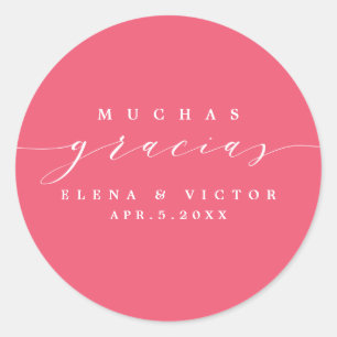 ELÉGANT SCRIPT MUCHAS GRACIAS   MERCI STICKER