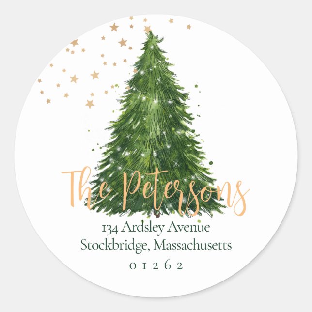 Élégant Script Noël Retourner l'adresse Étiquettes (Devant)