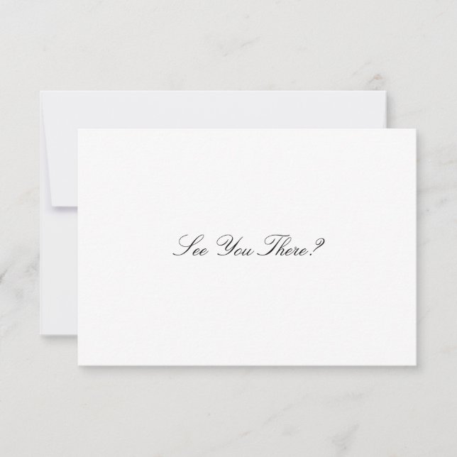 Élégant Script noir et blanc Mariage carte RSVP (Devant)
