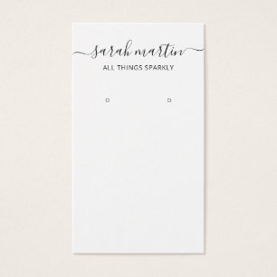 Élégant Script noir et blanc porte-oreille carte