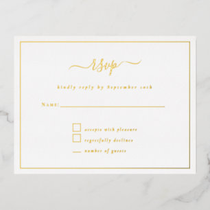 Elégant Script Party RSVP carte luxe Foil