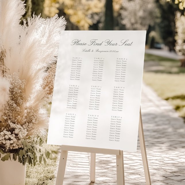 Elegant Script Personalized Wedding Seating Chart Poster (Von Creator hochgeladen)