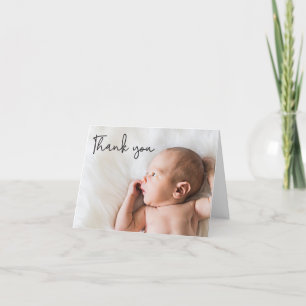 Élégant script Personnalisé Baby Carte de remercie