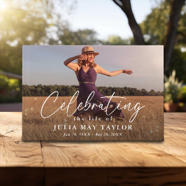 Elegant Script Photo Celebrating the Life of  Gästebuch