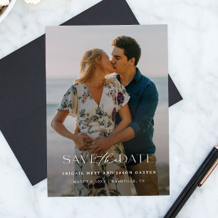 Élégant Script Photo de Save the Date