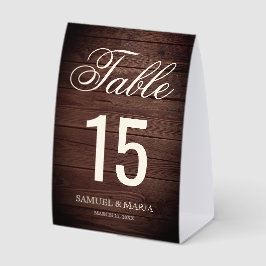 Elegant Script Rustic Wood Wedding Table Number Tischaufsteller