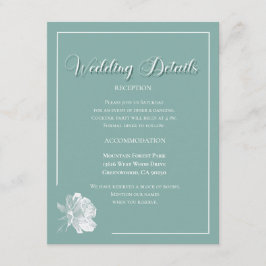 Elegant Script Sage Green Floral Wedding  Begleitkarte