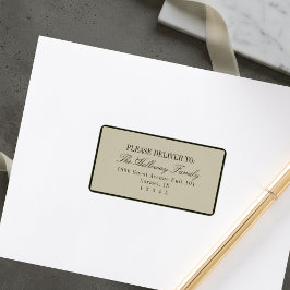 Elegant Script Sage Green Formal Wedding Adressaufkleber
