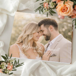 Elegant Script & Serif Personalized Photo Wedding  Gästebuch