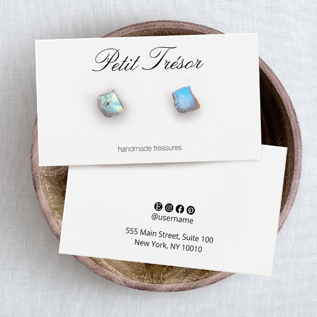 Élégant script simple blanc à oreille carte d'affi (Créateur téléchargé)