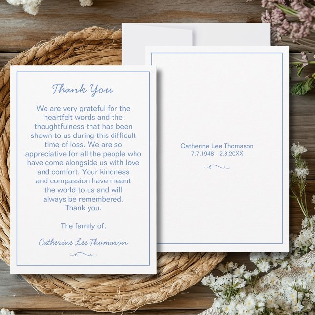 Elegant Script Simple Funeral Flat Thank You Card Dankeskarte (Elegant Script Simple Funeral Flat Thank You Card
)