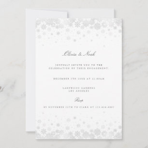 Élégant Script Snowflakes Fiançailles Invitation