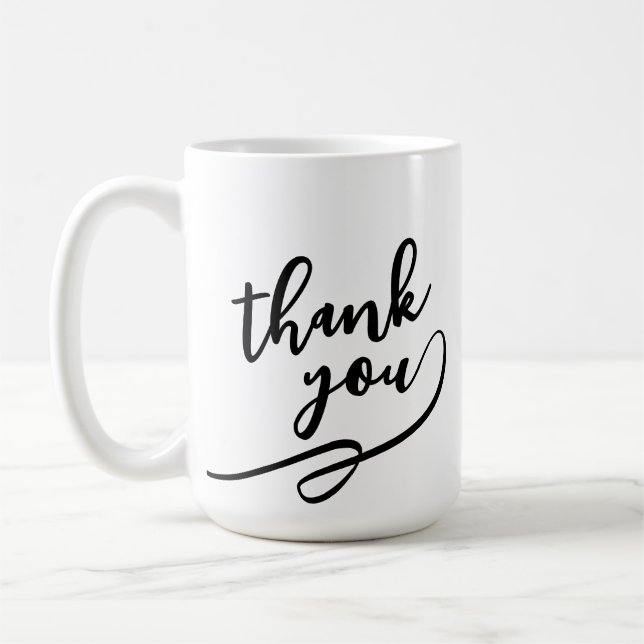 Elegant Script Thank You Gift Mug (Gauche)