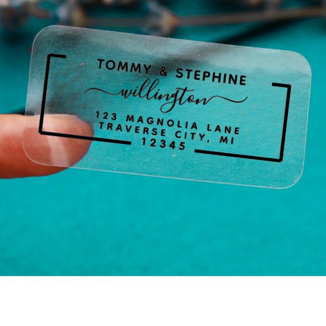 Elegant Script transparent Return address Label (Von Creator hochgeladen)