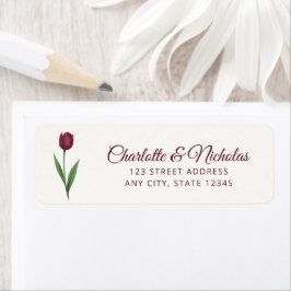 Elegant Script Tulip Ivory Wedding Return Address