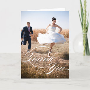 ELEGANT SCRIPT   WEDD FOTO DANKEN SIE KARTE