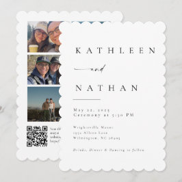 Elegant Script Wedding Invitation with 5 Photos Einladung