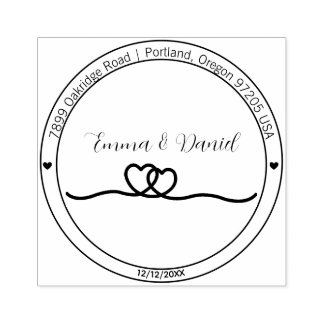 Elegant Script Wedding Return Address Stamp Gummistempel