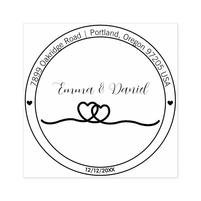 Elegant Script Wedding Return Address Stamp Gummistempel (Prägung)