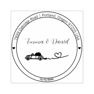 Elegant Script Wedding Return Address Stamp Gummistempel