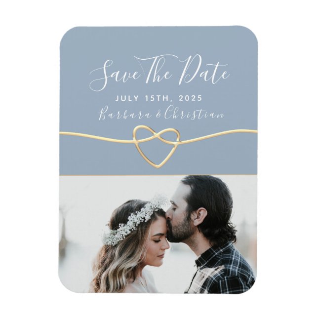 Elegant Script Wedding Save the Date Einladung Magnet (Vertikal)