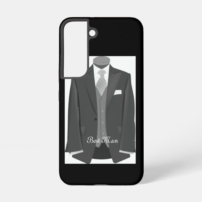 Elegant Script Wedding Tuxedo Suit Best Man Samsung Galaxy Hülle (Rückseite)