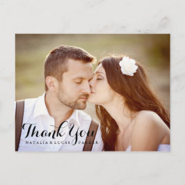 Elegant Scripted Wedding Vielen Dank Postcard Postkarte