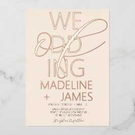 ELEGANT Scripting Rustic Tan Wedding Folieneinladung