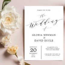 Elegant Scripture Calligraphy Wedding Einladung