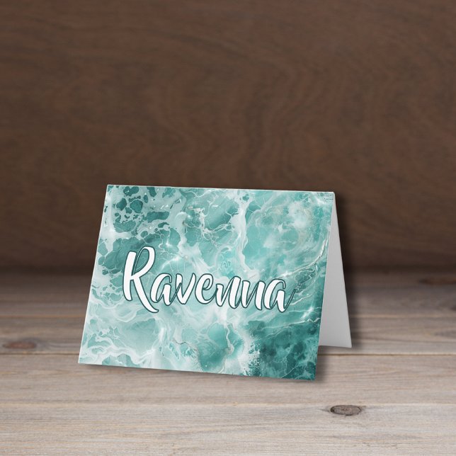 Elegant Seafoam Silver Wedding White Name (Von Creator hochgeladen)