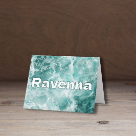 Elegant Seafoam Silver Wedding White Name