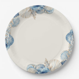 Elegant Seashell Border Pappteller