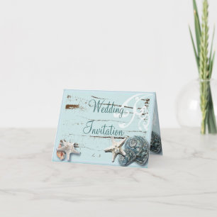 Elegant Seashells Beach Wedding Stationery Einladung