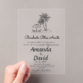 Elegant Seaside Beach Wedding Invitation Acryleinladungen