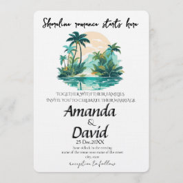 Elegant Seaside Beach Wedding Invitation Einladung