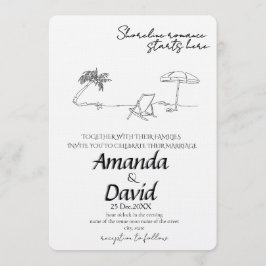 Elegant Seaside Beach Wedding Invitation Einladung