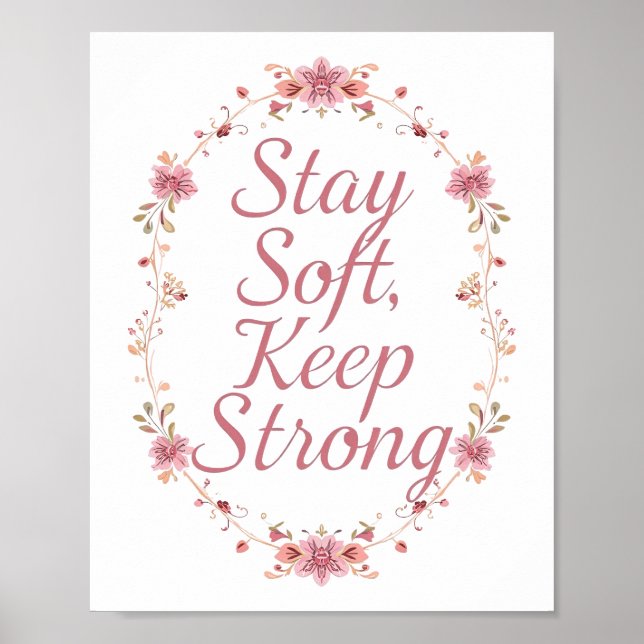 Elegant Self Love and Resilience Saying Poster (Vorne)