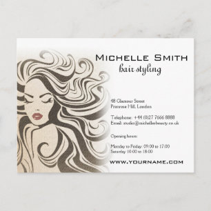Elegant Sepia Chic Wavy Frisur Extensions Postkarte