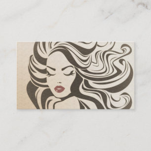 Elegant Sepia Chic Wavy Frisur Extensions Visitenkarte