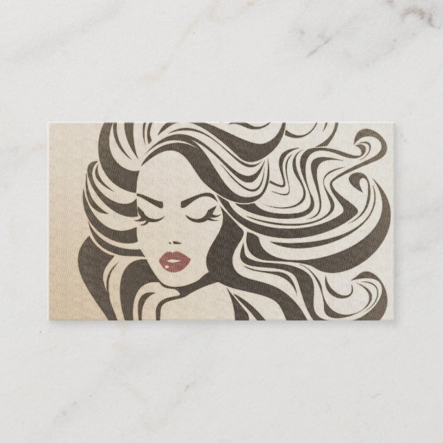 Elegant Sepia Chic Wavy Frisur Extensions Visitenkarte (Vorderseite)