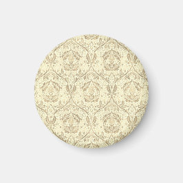 Elegant Sepia Tan Floral Pattern Magnet