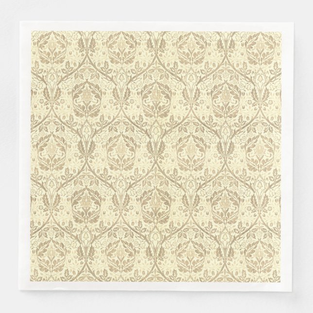 Elegant Sepia Tan Floral Pattern Serviette (Vorderseite)