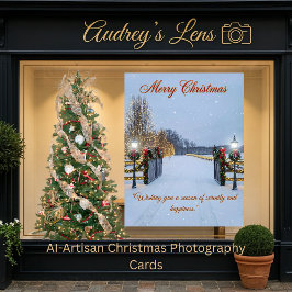 Elegant Serene Scene featuring Christmas lights  Karte