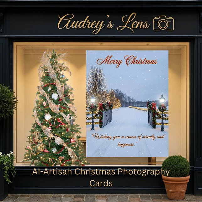 Elegant Serene Scene featuring Christmas lights  Karte (Von Creator hochgeladen)