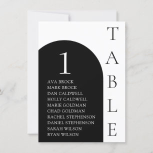 Élégant Serif Minimal Numéro de table Seating Char