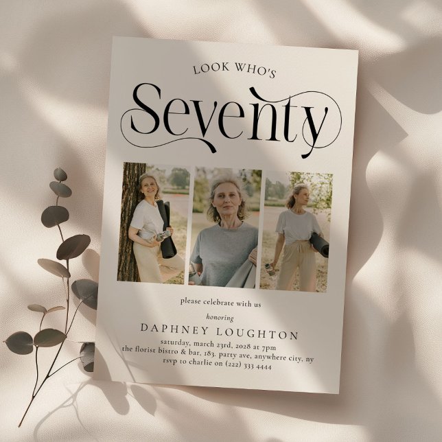 Elegant SEVENTY 3 Foto Collage 70. Geburtstag Einladung (Von Creator hochgeladen)