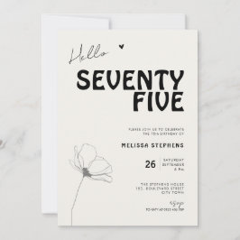 Elegant Seventy Five Bold Typography 75th Birthday Einladung