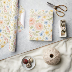 Elegant Shabby Chic französisches Blumenkunstmuste Geschenkpapier